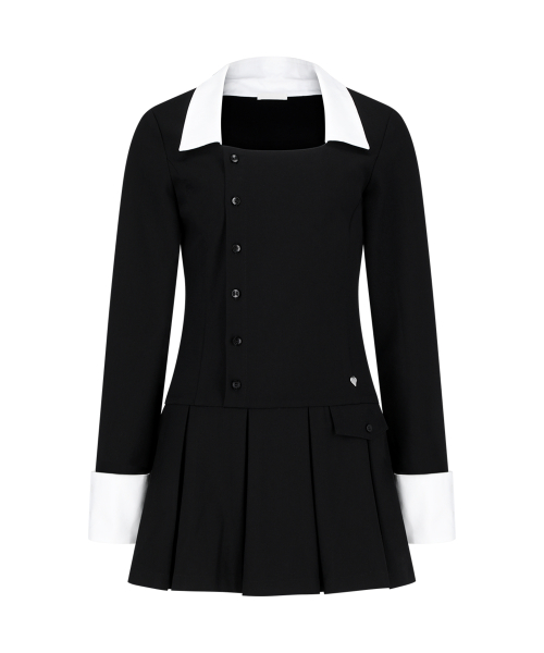 IVY PLEATED DRESS BLACK