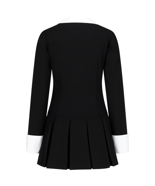 IVY PLEATED DRESS BLACK