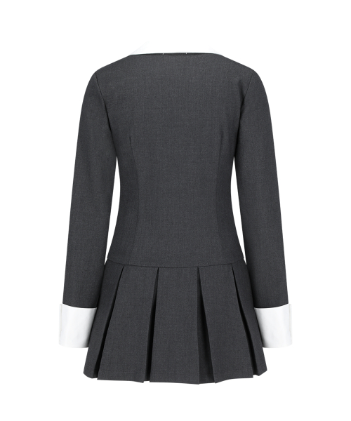 IVY PLEATED DRESS CHARCOAL