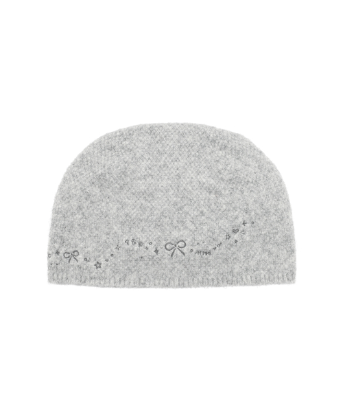 DRAWING EMBROIDERY BEANIE GRAY