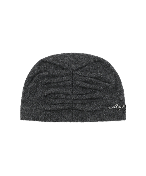 DRAWING EMBROIDERY BEANIE CHARCOAL