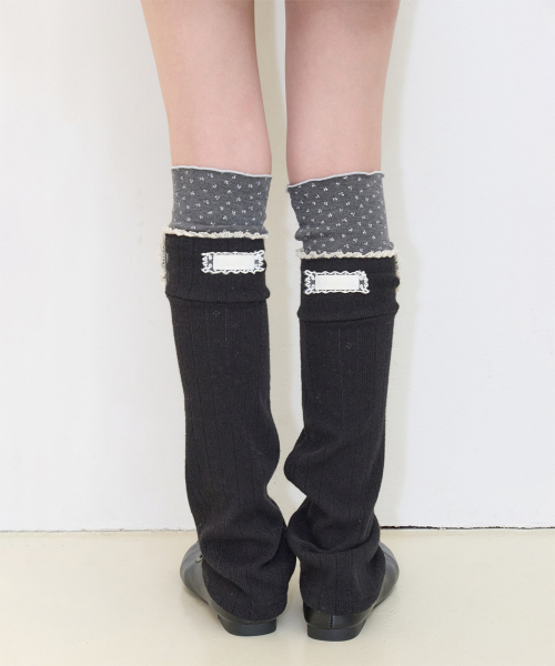 PATTERN FOLDING LEG WARMER MELANGE