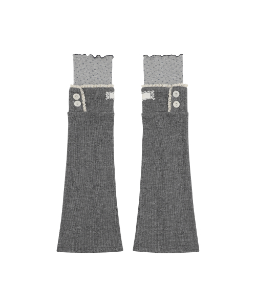 LACE COLOR-BLOCK LEG WARMER IVORY