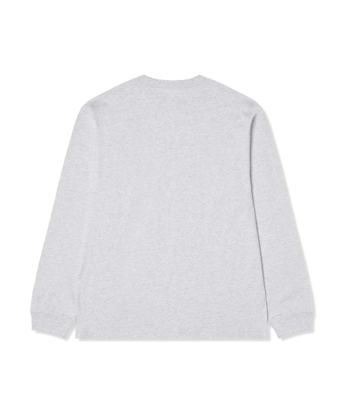 C로고 오버핏 조그택 롱슬리브 티셔츠 Light Grey