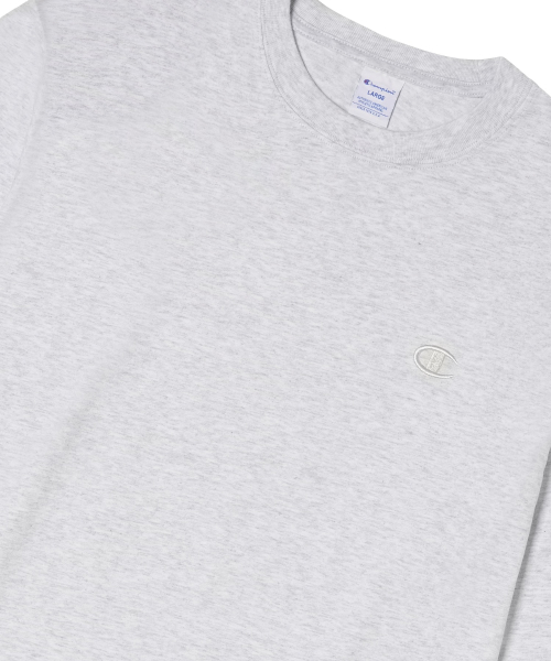 C로고 오버핏 조그택 롱슬리브 티셔츠 Light Grey