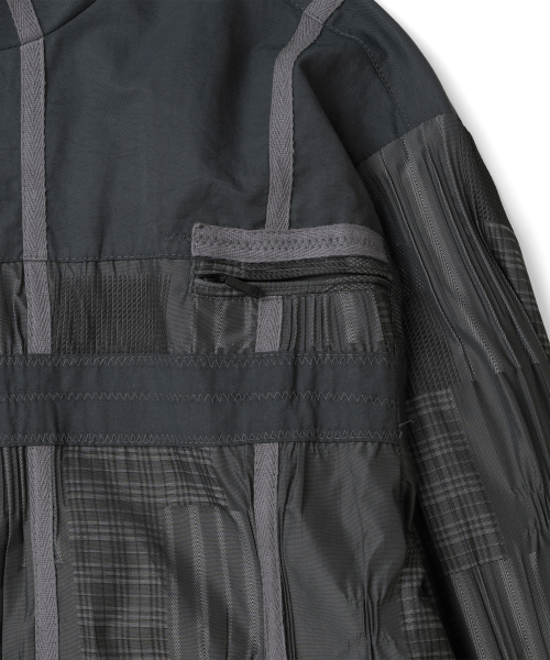 TCM patchwork pattern windstopper (black)