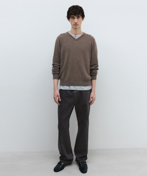 Cashmere V-Neck Knit BROWN