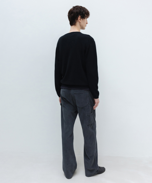 Cashmere Henley-Neck Knit BLACK
