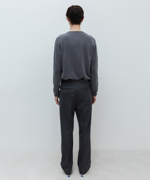 Cashmere Henley-Neck Knit GREY
