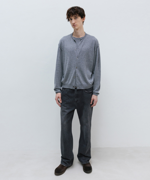 Wool-Blend Layered Cardigan MELANGE GREY