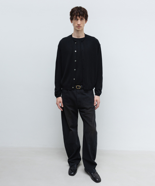Wool-Blend Layered Cardigan BLACK