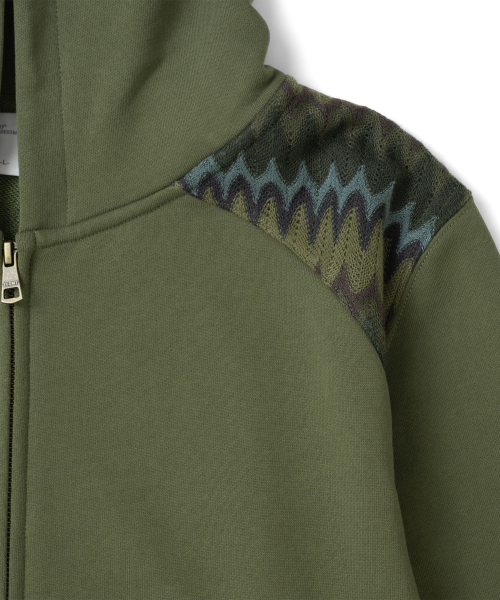 TCM boheme hooded zip-up (dark olive)