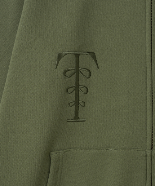 TCM boheme hooded zip-up (dark olive)