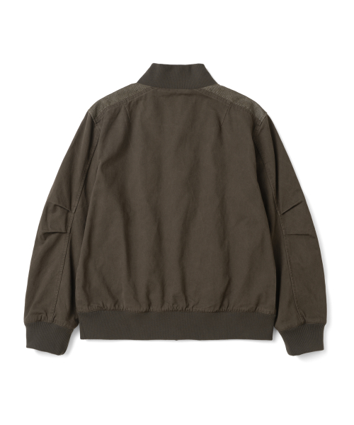 TCM color block washed bomber jacket (khaki brown)
