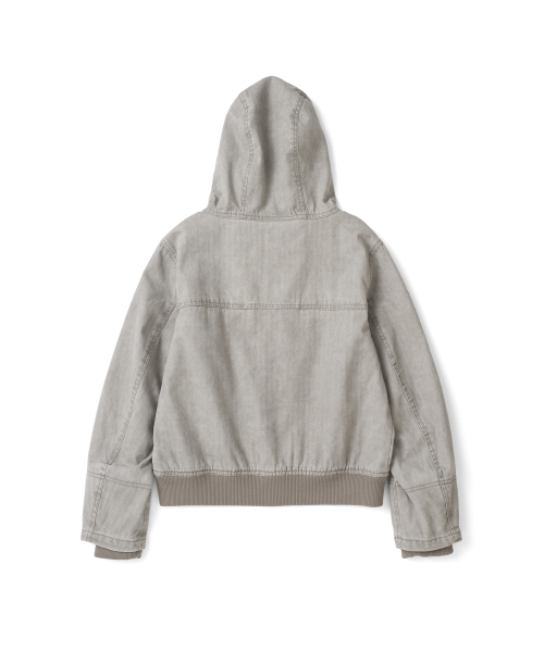 TCM vintage washed hooded jacket (grey beige)