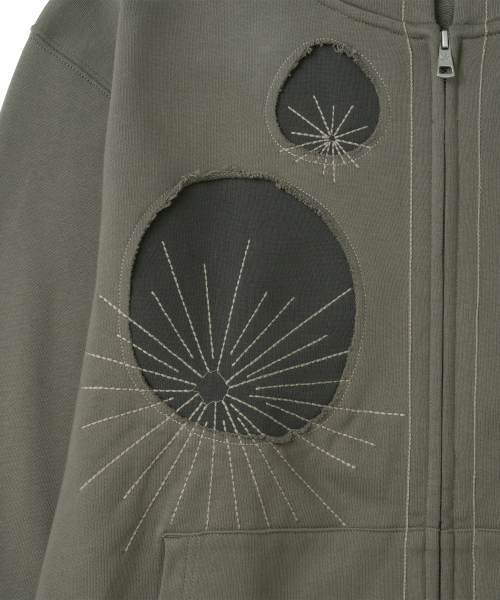 TCM poppy hooded zip-up (khaki brown)