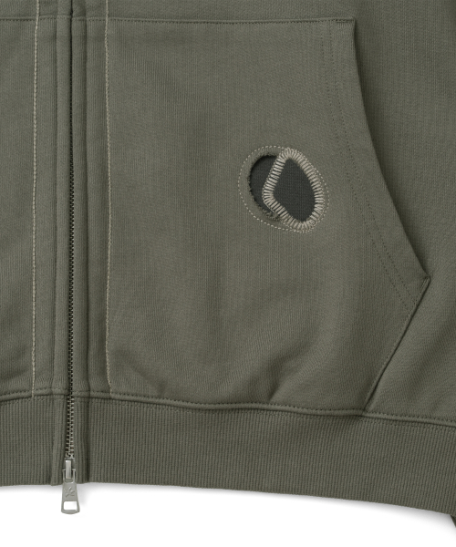 TCM poppy hooded zip-up (khaki brown)