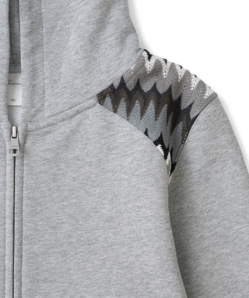 TCM boheme hooded zip-up (melange grey)
