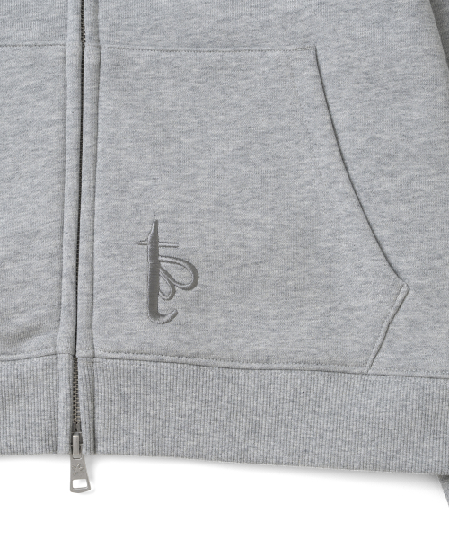 TCM boheme hooded zip-up (melange grey)