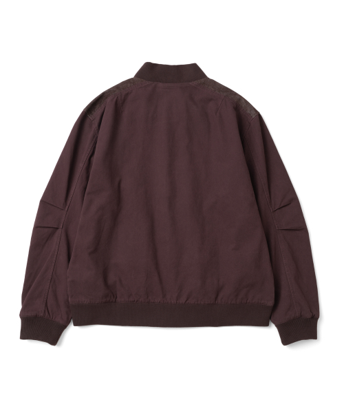 TCM color block washed bomber jacket (burgundy)