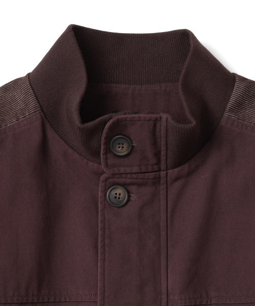 TCM color block washed bomber jacket (burgundy)