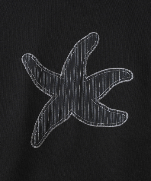 TCM stripe starfish logo hoodie (black)