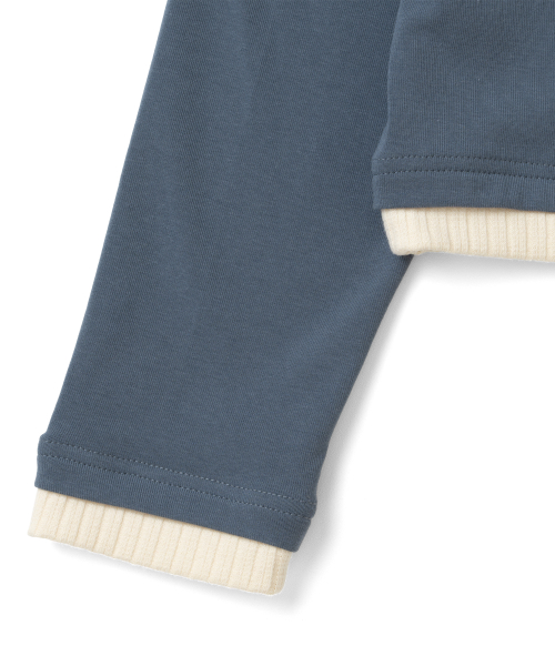 TCM button placket hoodie (blue)