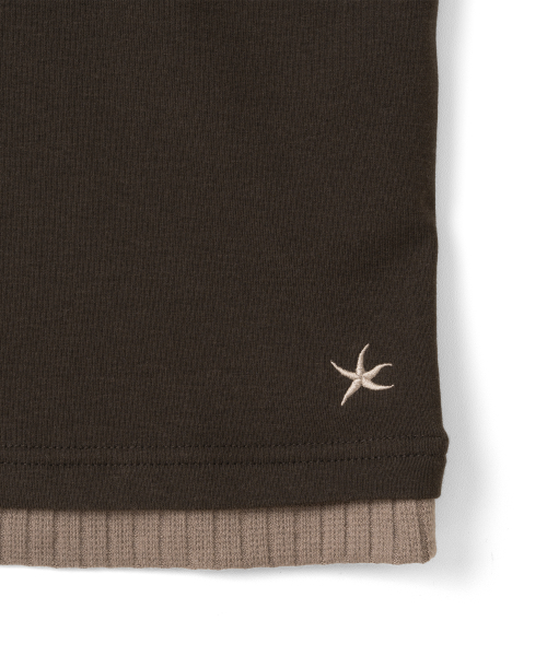 TCM button placket hoodie (brown)