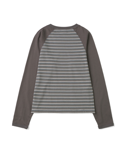 (w) TCM mix panel long sleeve (brown)