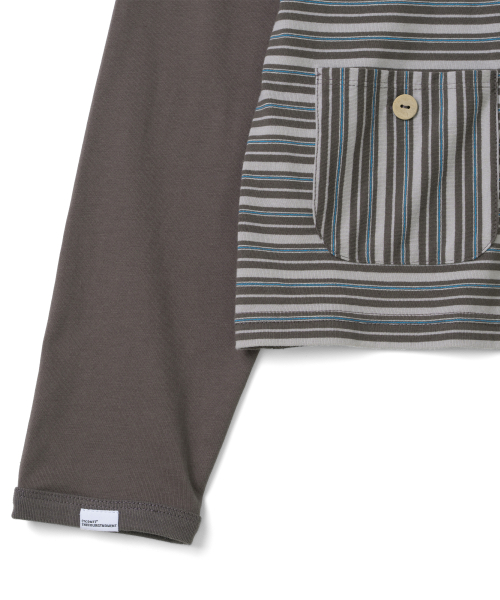 (w) TCM mix panel long sleeve (brown)