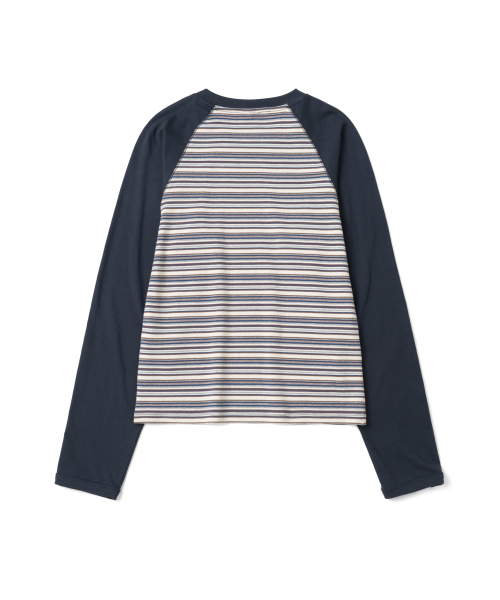 (w) TCM mix panel long sleeve (navy)