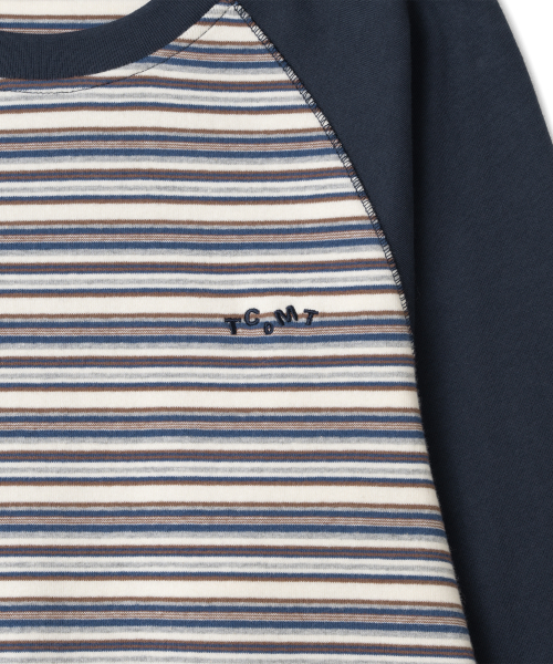 (w) TCM mix panel long sleeve (navy)
