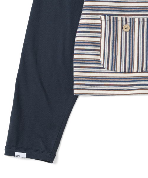 (w) TCM mix panel long sleeve (navy)