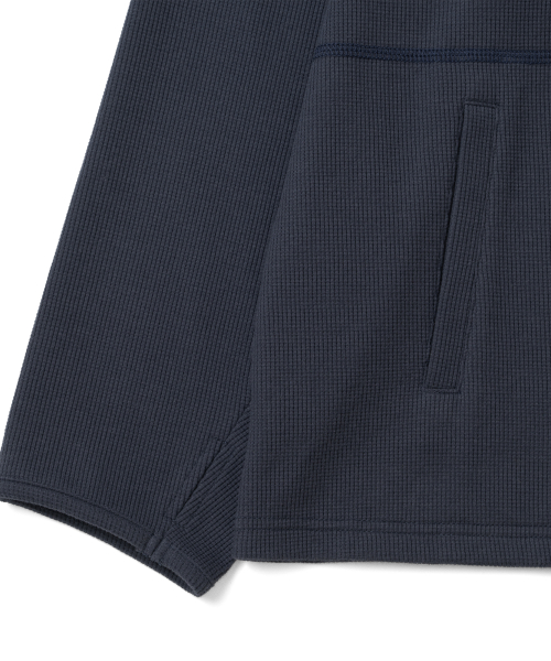 TCM stitch cross hooded long sleeve (navy)