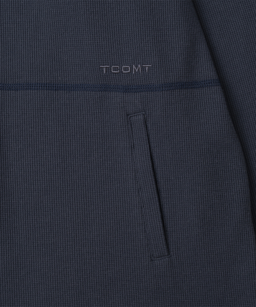 TCM stitch cross hooded long sleeve (navy)