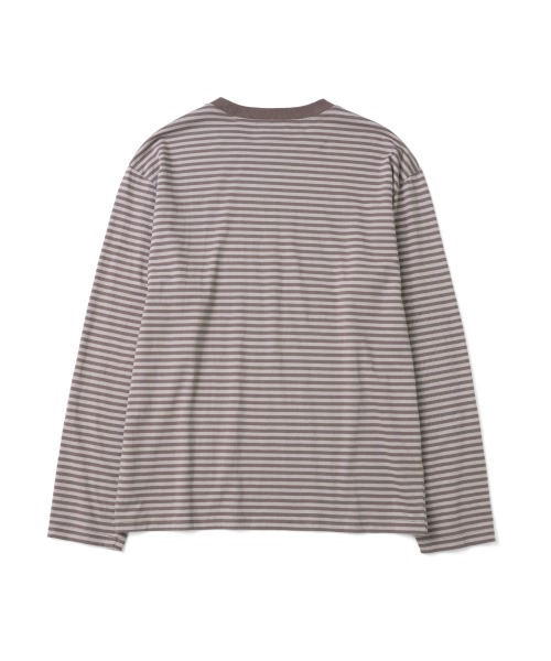TCM mini logo stripe long sleeve (mauve)