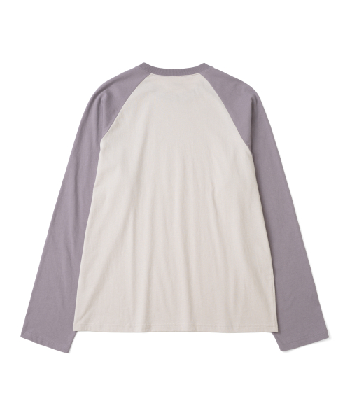 TCM mini logo raglan long sleeve (beige/purple)