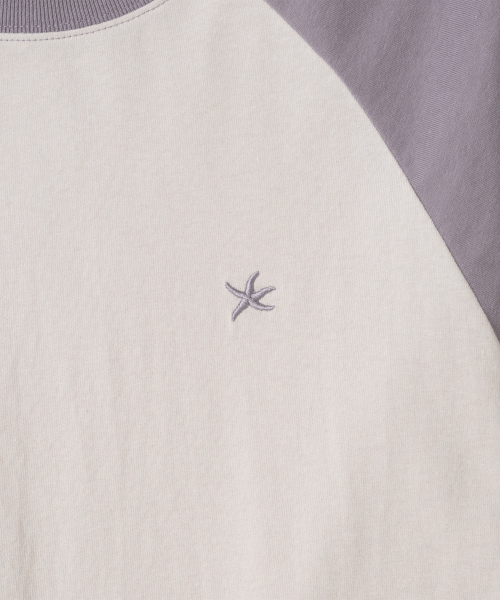 TCM mini logo raglan long sleeve (beige/purple)