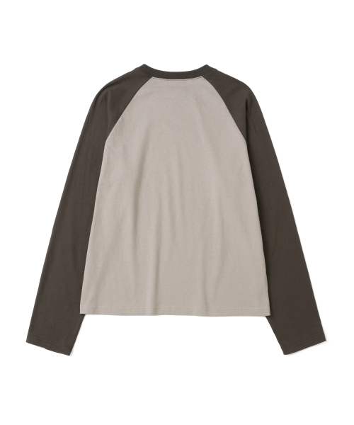 TCM mini logo raglan long sleeve (taupe/brown)