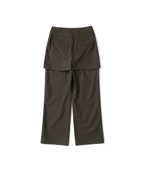 (w) TCM skirt layered pants (brown)