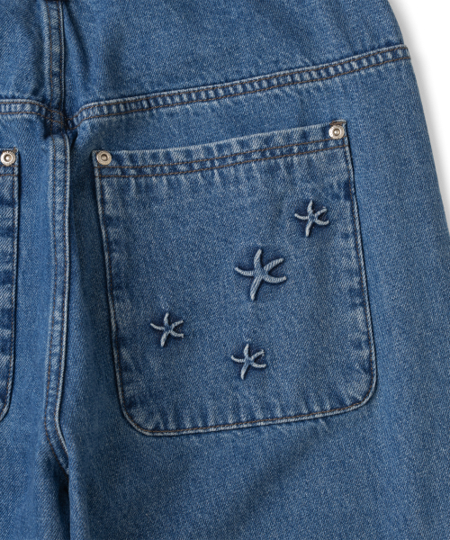TCM starfish pocket button denim pants (blue)