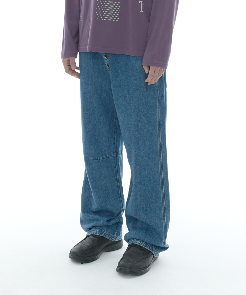 TCM starfish pocket button denim pants (blue)