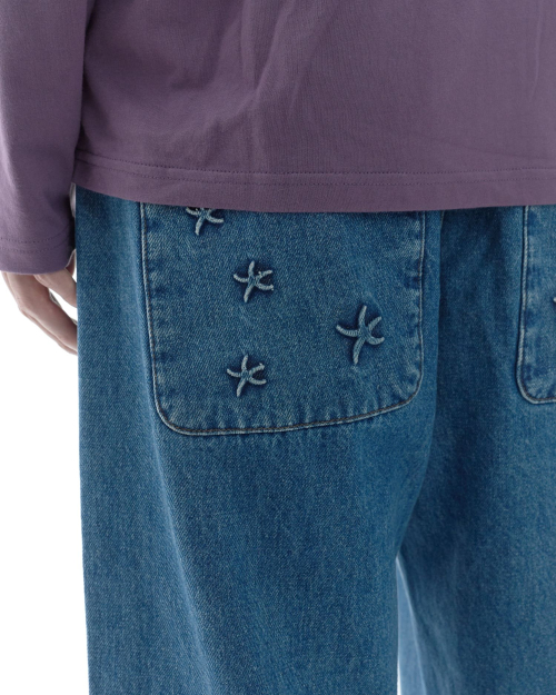 TCM starfish pocket button denim pants (blue)