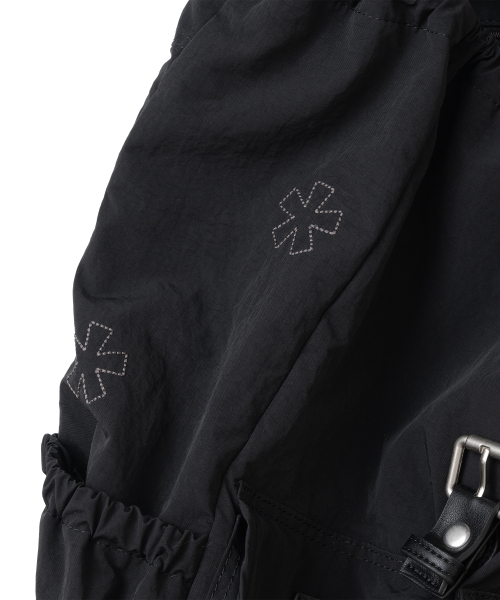 TCM nylon flap strap backpack (black)