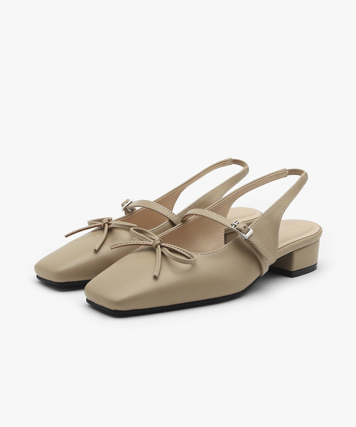 REMAREU Ribbon Slingback Flat Shoes (3cm)