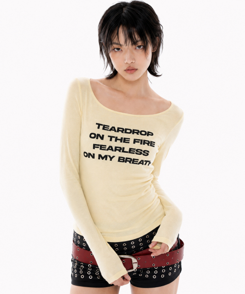 Lettering Slim L/S Tee [Yellow]