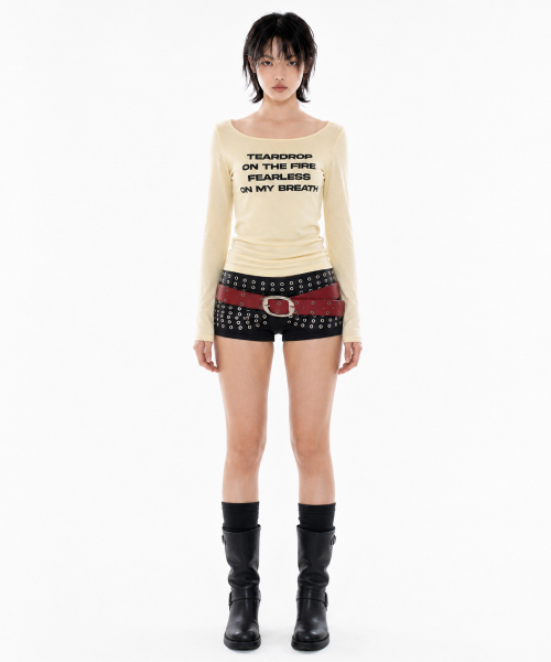 Lettering Slim L/S Tee [Yellow]