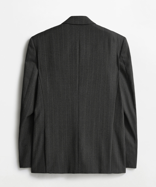 Ventnor Wool Herringbone Single Blazer Charcoal Brown