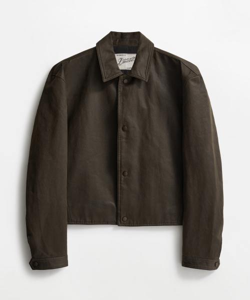 Pablo Cotton Moleskin Trucker Jacket Dark Brown