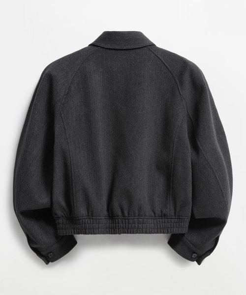Wind Wool Blouson Jacket Grey Stripe